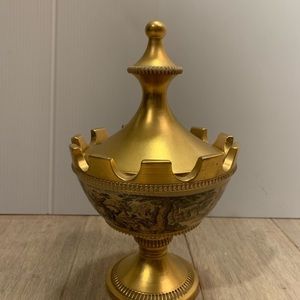 𝅺GIOTTO Italy Italian Art Gold Canister Covered Rococo Religious Rare